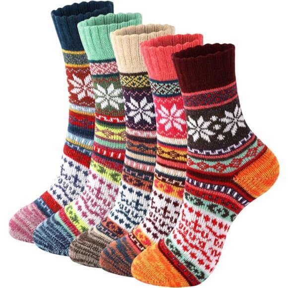 NEW Boho Thick Warm Wool Socks - Picture 1 of 5